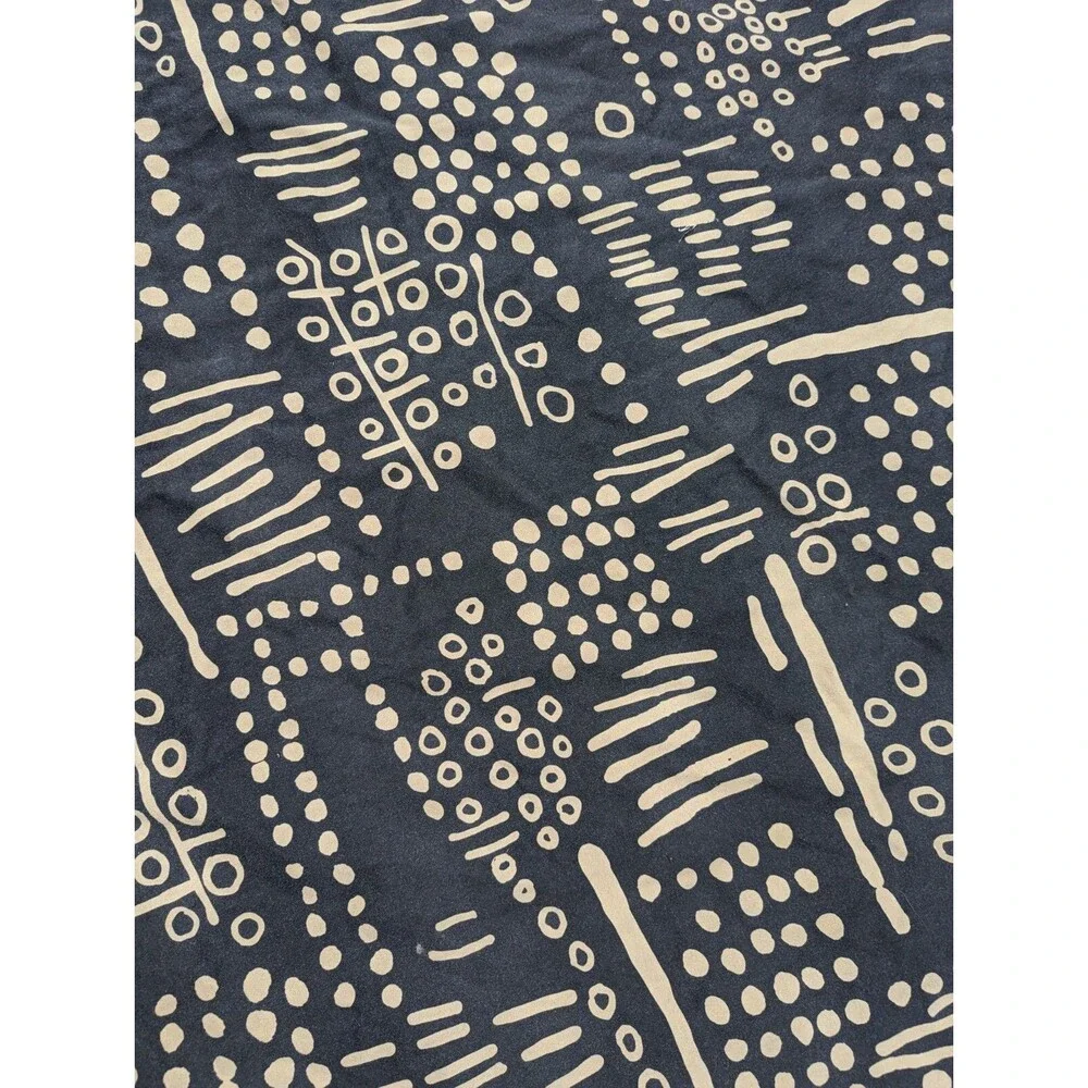 Spoonflower Tablecloth Mudcloth Abstract Tribal Design Oval Black Tan Geometric